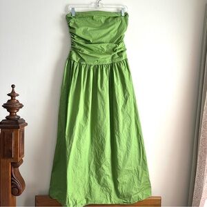 Band Of The Free • Peridot Drop Waist Strapless Dress